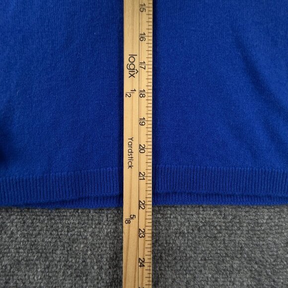 J Crew NO HOLES All Cashmere Sweater Vibrant Blue Super Soft Small Knit Adult - Picture 3 of 15
